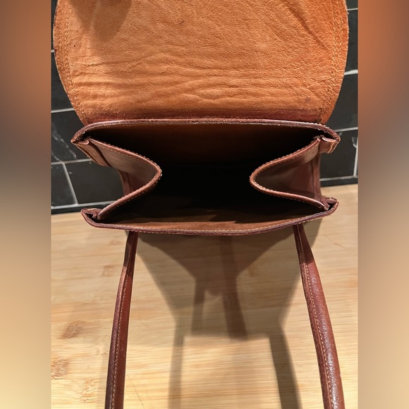 Vintage Brown Leather Bohemian Satchel Purse Bag Tote Western - Picture 6 of 12